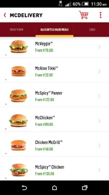 McDelivery India - North&East android App screenshot 1